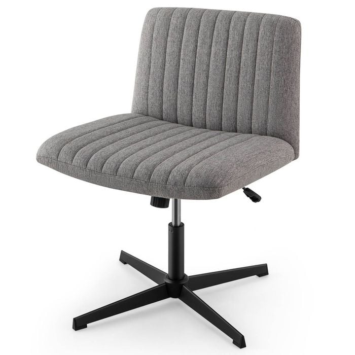 Costway Reclining Leisure Chair Swivel Desk Chair Computer Lounge Chair Grey