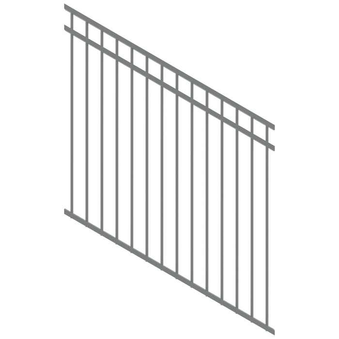 ProtectorAl 350-1200W x 1200H Palladium Silver DTR All Up Pool Fence Panel Raked 16-30º