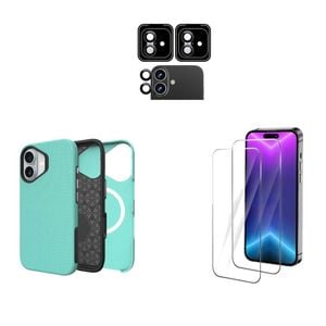 Icoverlover For Iphone 17 Case Compatible With Magsafe Tough Mint + 2x Screen + 2x Camera Lens Protectors