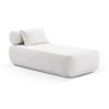 Norfolk Outdoor Aluminium Single Sun Lounge White & Boucle Cream Cushions