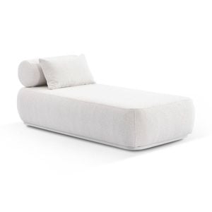 Norfolk Outdoor Aluminium Single Sun Lounge White & Boucle Cream Cushions