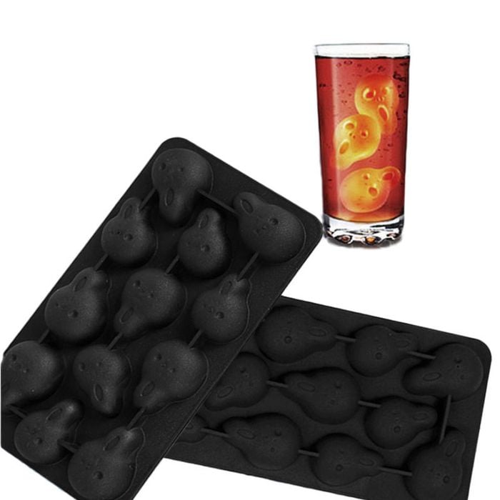 Catzon 2 Pcs Scream Ghost Ice Cube Trays for Halloween Party Drinks Making