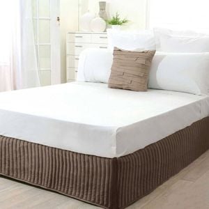 300TC Cotton Quilted Valance 33cm Wall Mocha Single