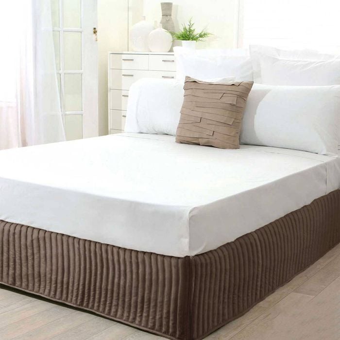 300TC Cotton Quilted Valance 33cm Wall Mocha Single