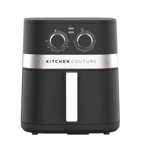 Kitchen Couture 5.5l Compact Air Fryer, 1400w Rapid Air, Manual Dial Black