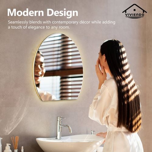 Viviendo 60 x 70 cm LED Wall Mirror Anti-fog Vanity Bathroom Mirrors ...