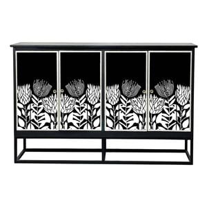 Mother Of Pearl Hand Inlay Midnight Flora Sideboard