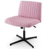 Costway Reclining Leisure Chair Swivel Desk Chair Computer Lounge Chair Pink