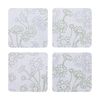 4pc Ecology Chamomile Floral Coasters Set 10cm Multi Coloured