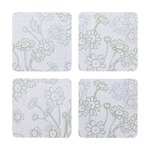 4pc Ecology Chamomile Floral Coasters Set 10cm Multi Coloured