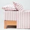 Dreamaker Bask Washed Cotton Yarn Dyed Stripe Sheet Set Pink Pearl King Single