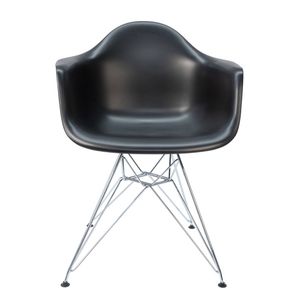 SK Designer Living | Replica Eames DAR Eiffel Chair | Plastic & Chrome - Black