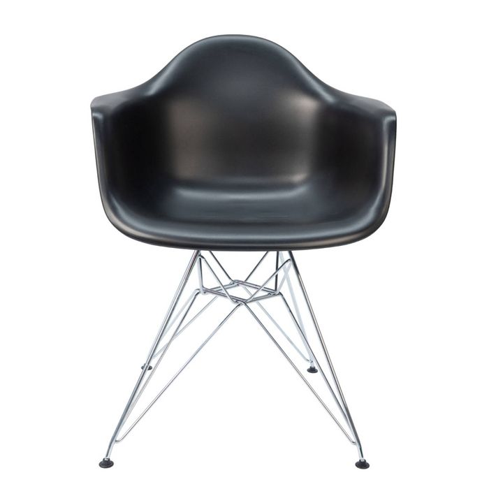 SK Designer Living | Replica Eames DAR Eiffel Chair | Plastic & Chrome - Black