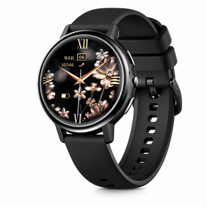 Smart Watch For Women Black Bluetooth Call Waterproof Sports Fitness Tracker Voice Assistant