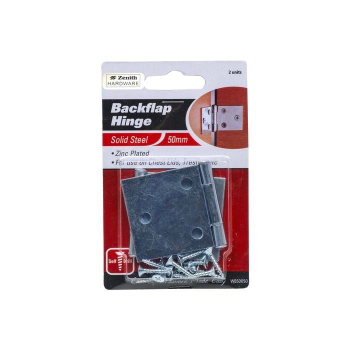 Zenith Backflap Hinge 50mm 2pk ZP