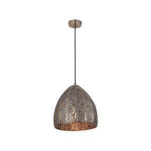 CLA Lighting SARI Interior Embossed Ellipse Aged Brass Steel Ombre Pendant Light