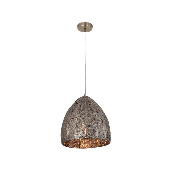CLA Lighting SARI Interior Embossed Ellipse Aged Brass Steel Ombre Pendant Light