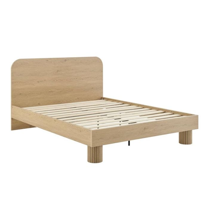 Yves Bed Frame Queen Oak