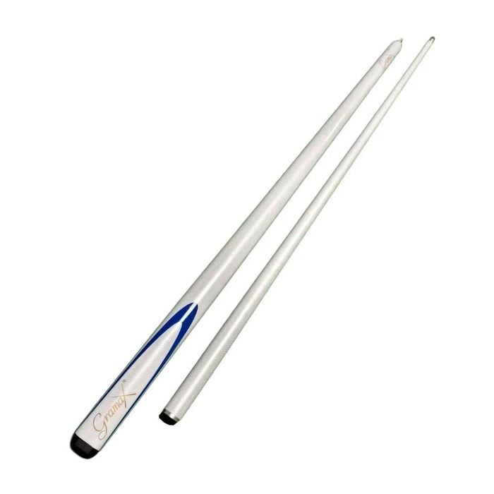 Leaf Living Arix Carbon Fiber Cue Stick, 9.5mm Tip, 145cm, 1/2 Split Joint, Rust-resistant - White