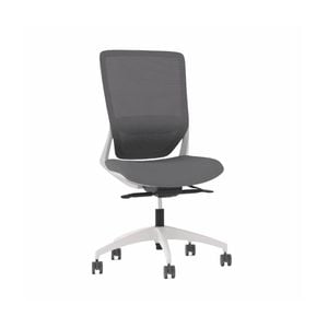 Olg Engage Office Chair No Arms Mesh Back Light Grey Seat White Base
