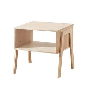 Lauft Solid Wood Side End Table Storage Shelf Bedside Table Bedroom Nightstand
