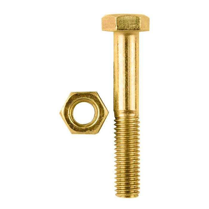 Pinnacle M8 x 50mm Yellow Zinc Hi Tensile Hex Bolt And Nut - 4 Pack