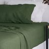 Bedding Co. Fitted Sheet 100% French Flax Linen Breathable Olive Queen