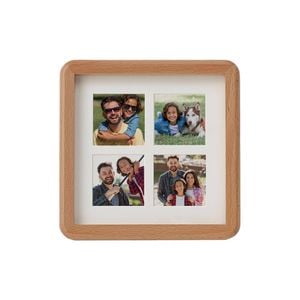 VeeArt Wooden Collage Photo Frame Square Beech 6x6" Elliot Series