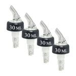 4PK Barpro 30ml Speed Measurer/Pourer Stainless Steel & Black