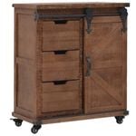 vidaXL Solid Fir Wood Storage Cabinet Brown Sideboard Home Chest Organiser