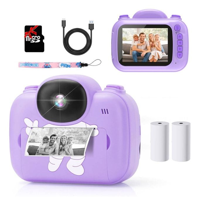 Creative Printing Kids Camera – Instant B and W Print Camera with 8MP Photos 1080P Video Games MP3 Player