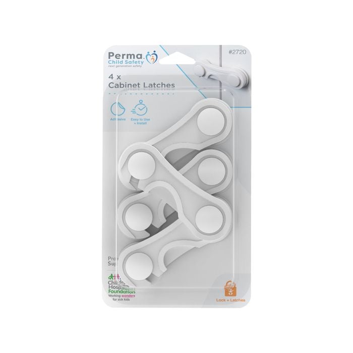 Perma Child Safety Cabinet Latches - 4 Pack