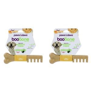 2x Paws & Claws Boobone Toothbrush Peanut Butter 18.5cm