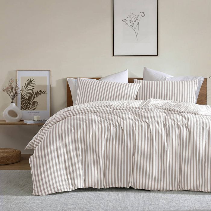 Ardor Frankie Stripe Quilt Cover Set - Natural - Single