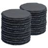 Argon Tableware 10cm Round Slate Coasters - Set Of 24 Drink Coasters Stone Natural Slate Drink Placemats Mug Glass Cup Mats
