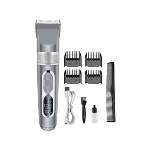 Cordless Hair Clipper Beard Trimmer LCD Display 3.7V 2000mAh Rechargeable