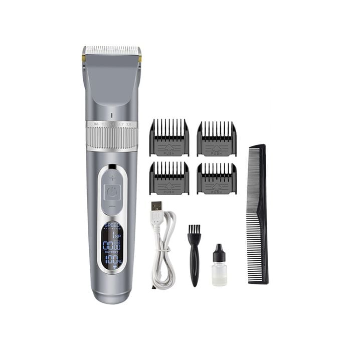 Cordless Hair Clipper Beard Trimmer LCD Display 3.7V 2000mAh Rechargeable