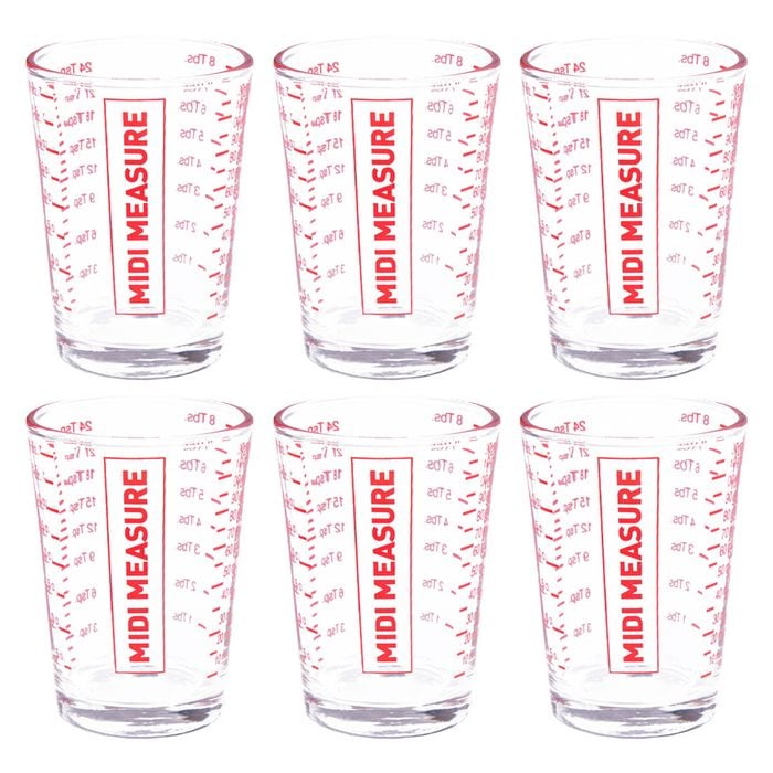6PK Appetito Midi Measure Glass 125ml Home Kitchen Cooking