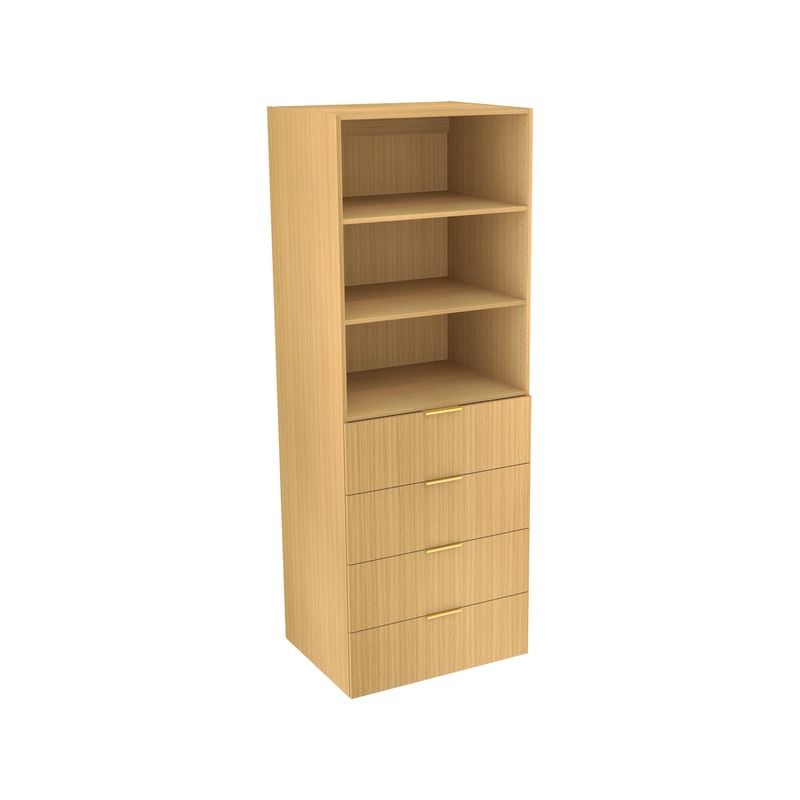 Lugna 2048 x 750 x 580mm Sand 2 Shelf 4 Drawer Storage Cabinet