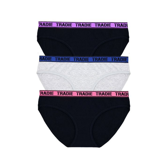 Tradie Ladies Underwear Focus Bikini 3 Pack Size 8