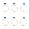 6pk Malli Sewing Round Wooden Embroidery/cross Stitch Diy Fabric Hoop 20cm Brown