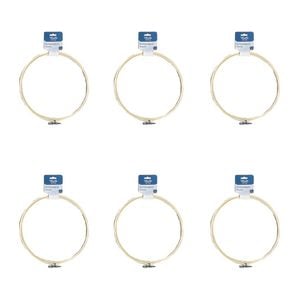 6pk Malli Sewing Round Wooden Embroidery/cross Stitch Diy Fabric Hoop 20cm Brown