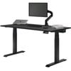 Desky Dual Sit to Stand Black Melamine Desk 1200x750mm Matte Black Height Adjustable Legs