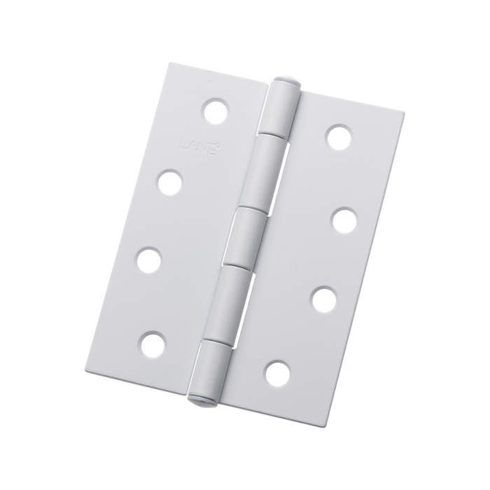 Lane 100mm Fixed Pin Butt Hinge Matte White - 2 Pack