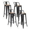 Artiss Bar Stools x4 77cm Stackable Metal Black