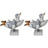 2PK LVD Swimming Duck Resin Figurine Home/Lounge Decor 13.5cm