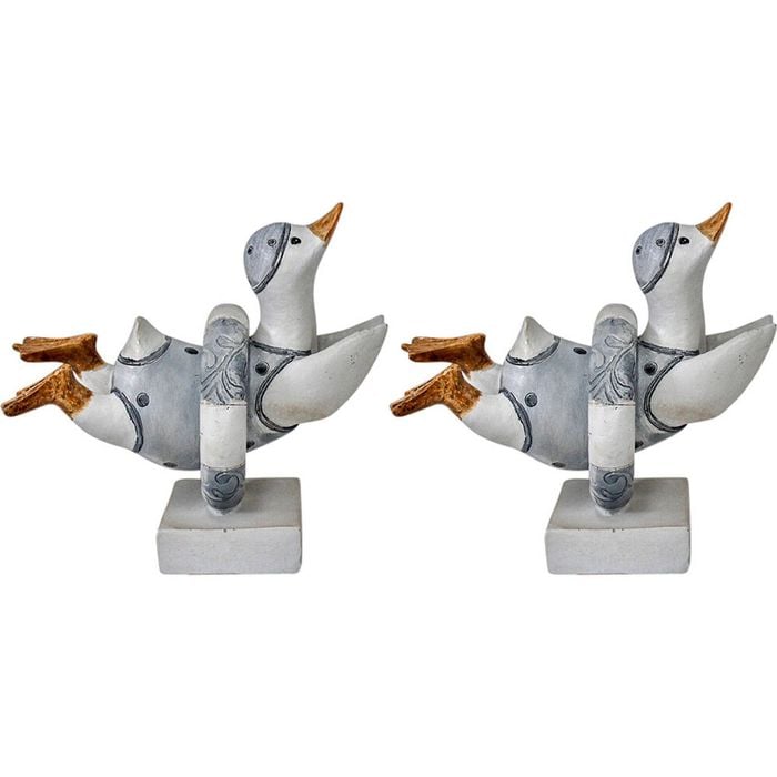 2PK LVD Swimming Duck Resin Figurine Home/Lounge Decor 13.5cm