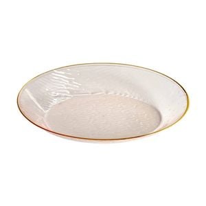 6x 10pc Partyware Reusable Heavy Duty Oval Bowl Set W/ Gold Rim 155x98x30mm
