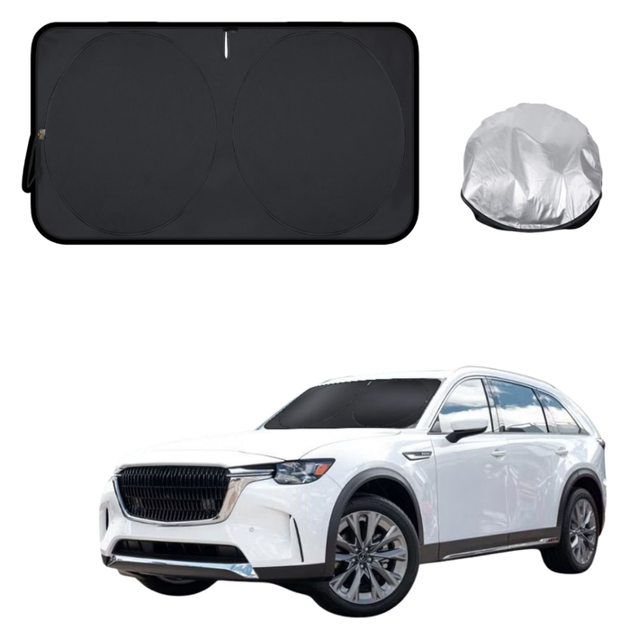 Front Windscreen Sun Shade for Mazda CX-90 2024 - Current (KK) - Standard 150 x 85 cm - Black