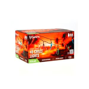 Lytworx Solar USB Colour Change Chilli Lights - 40 Pack